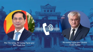 Phó Thủ tướng, Bộ trưởng Ngoại giao Bùi Thanh Sơn và Bộ trưởng Ngoại giao Ukraine Andrii Sybiha. Ảnh: Bộ Ngoại giao Việt Nam