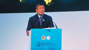 Thứ trưởng Thường trực Bộ Ngoại giao Nguyễn Minh Vũ phát biểu tại Phiên toàn thể Hội nghị Ấn Độ Dương (Indian Ocean Conference - IOC) lần thứ 8. (Ảnh: Bộ Ngoại giao Việt Nam)