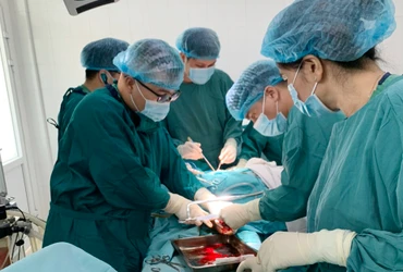 Các y, bác sĩ cấp cứu cho bệnh nhân L.Q.D.