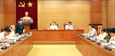 Chủ tịch Ủy ban nhân dân tỉnh Vĩnh Phúc Lê Duy Thành phát biểu chỉ đạo.