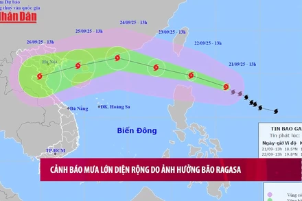 [Video] Cảnh báo mưa lớn diện rộng do ảnh hưởng bão Ragasa