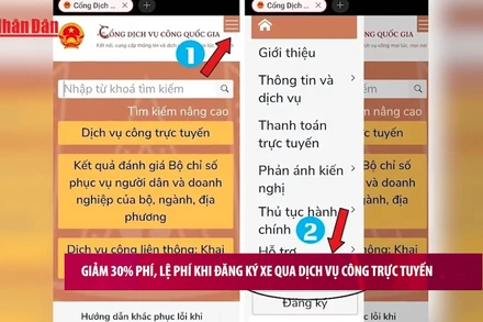 [Video] Giảm 30% phí, lệ phí khi đăng ký xe qua dịch vụ công trực tuyến 