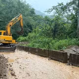 Mưa lớn diện rộng, gây sạt lở trên một số tuyến quốc lộ, tỉnh lộ tỉnh Lai Châu ngày 9/6 vừa qua. Ảnh: Trang Dũng