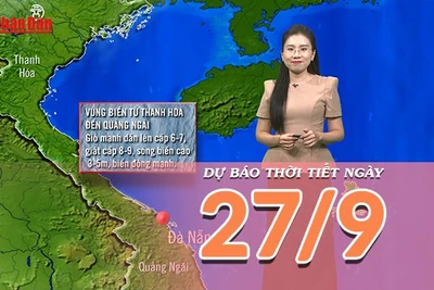 [Video] Dự báo thời tiết ngày 27/9/2025: Bão Bualoi chính thức trở thành cơn bão số 10
