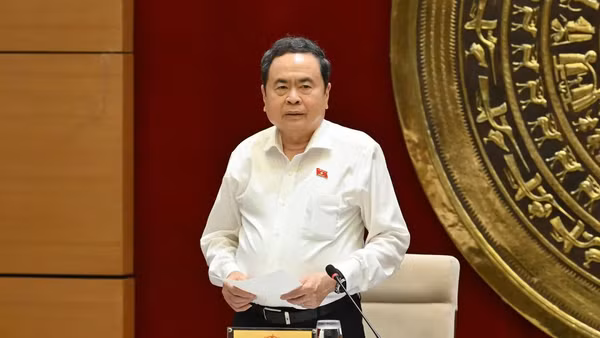 Chủ tịch Quốc hội Trần Thanh Mẫn phát biểu tại cuộc làm việc.