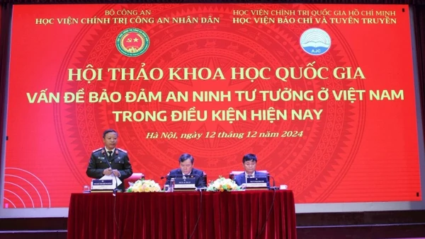 Hội thảo khoa học quốc gia với chủ đề “Vấn đề bảo đảm an ninh tư tưởng ở Việt Nam trong điều kiện hiện nay”. (Ảnh: Ban tổ chức)