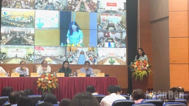 Phó Cục trưởng Cục Mỹ thuật, Nhiếp ảnh và Triển lãm Nguyễn Hằng Nga thông tin về triển lãm. 