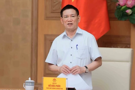 Phó Thủ tướng Hồ Đức Phớc chủ trì họp Hội đồng tư vấn chính sách tiền tệ quốc gia. (Ảnh: TTXVN)