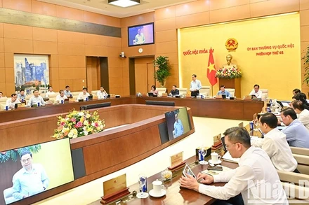 Quang cảnh khai mạc phiên họp thứ 46 của Ủy ban Thường vụ Quốc hội. (Ảnh: DUY LINH)