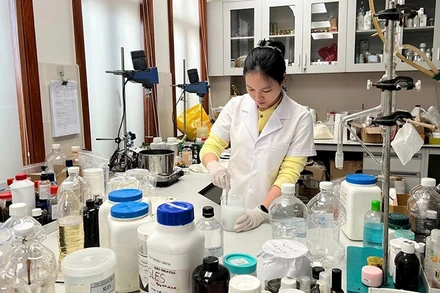 Hoạt động nghiên cứu tại Công ty Sao Thái Dương. (Ảnh ĐỨC TÙNG)