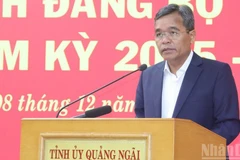 Đồng chí Hồ Văn Niên, Ủy viên Trung ương Đảng, Bí thư Tỉnh ủy Quảng Ngãi phát biểu khai mạc hội nghị.