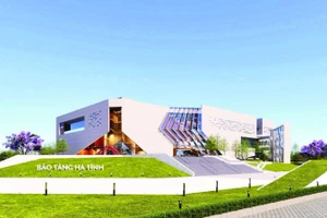 Phối cảnh mặt chính công trình Bảo tàng Hà Tĩnh.