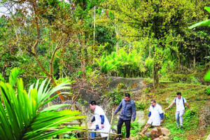 Cán bộ y tế vào bản phòng chống dịch bệnh tại Nghệ An. (Ảnh ĐỨC ANH)