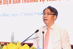 Bí thư Tỉnh ủy Cao Bằng Phan Thăng An phát biểu tại sự kiện. (Ảnh: Báo Cao Bằng)