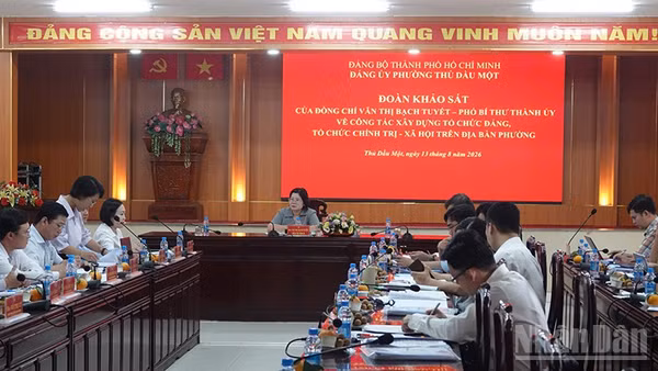 Quang cảnh buổi làm việc. (Ảnh: LINH BẢO).