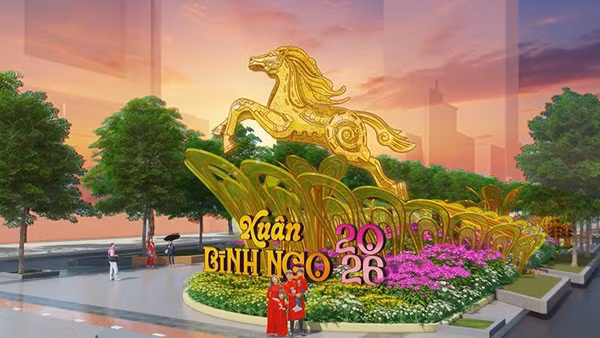Cổng mở Đường hoa Nguyễn Huệ 2026. (Ảnh: Ban tổ chức).