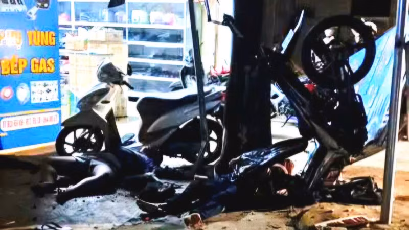 Hiện trường vụ tai nạn.