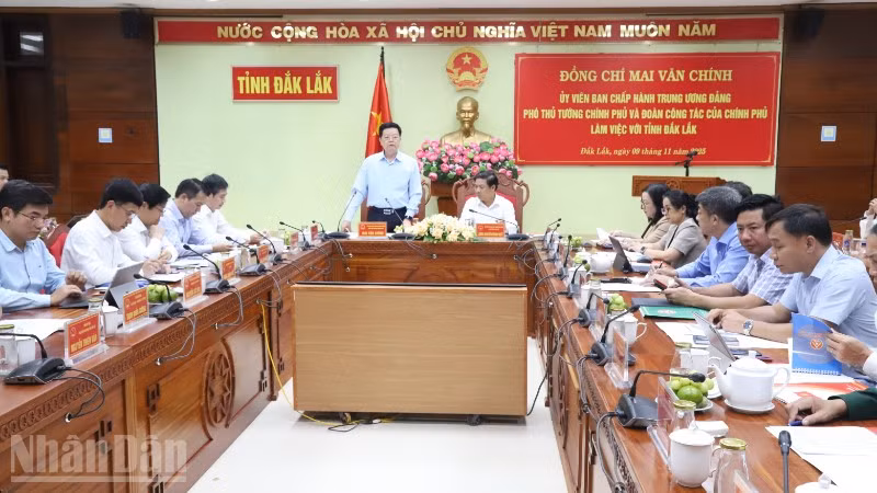 Phó Thủ tướng Mai Văn Chính phát biểu tại buổi làm việc.