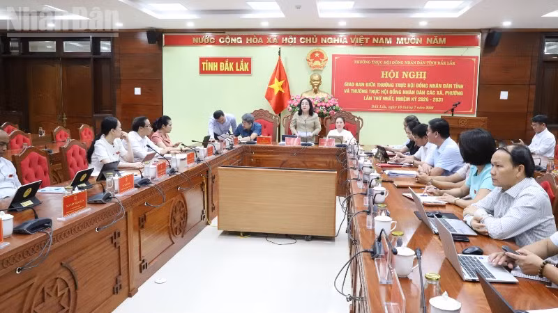 Phó Bí thư Thường trực Tỉnh ủy, Chủ tịch Hội đồng nhân dân tỉnh Đắk Lắk Cao Thị Hòa An phát biểu tại buổi giao ban.