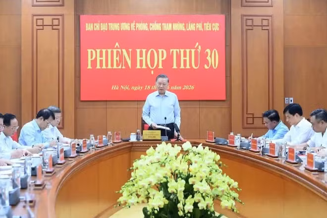 Tổng Bí thư, Chủ tịch nước Tô Lâm chủ trì Phiên họp thứ 30 của Ban Chỉ đạo Trung ương về phòng, chống tham nhũng, lãng phí, tiêu cực. (Ảnh: ĐĂNG KHOA)
