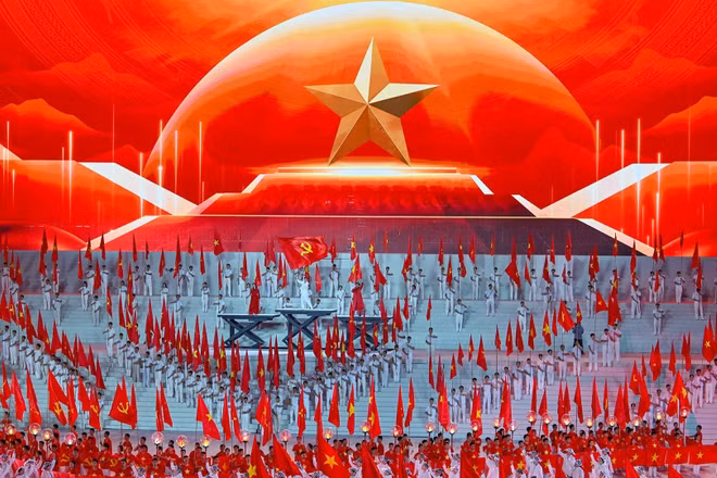 Ảnh minh họa: Một tiết mục đặc sắc trong chương trình nghệ thuật đặc biệt “Dưới lá cờ vẻ vang của Đảng”, tối 23/1/2026. (Ảnh: ĐĂNG KHOA-THỦY NGUYÊN)