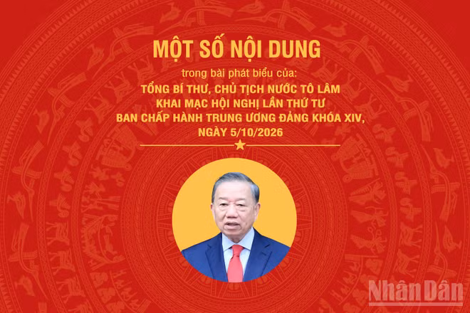 [Infographic] Một số nội dung trong phát biểu của Tổng Bí thư, Chủ tịch nước Tô Lâm khai mạc Hội nghị lần thứ tư Ban Chấp hành Trung ương Đảng khóa XIV