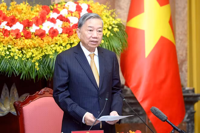 Tổng Bí thư, Chủ tịch nước Tô Lâm phát biểu tại buổi gặp mặt 85 đại biểu người cao tuổi tiêu biểu toàn quốc. (Ảnh: Đăng Khoa)