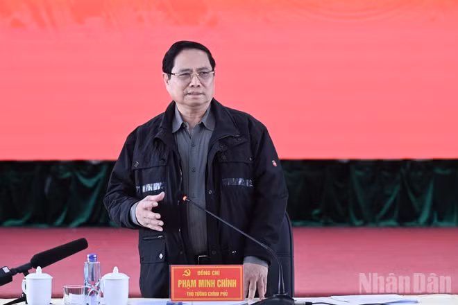 Thủ tướng Chính phủ Phạm Minh Chính phát biểu ý kiến kết luận cuộc họp. (Ảnh: Trần Hải)