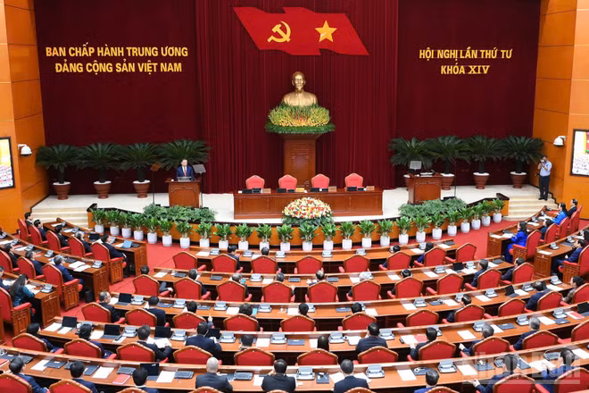 Phiên bế mạc Hội nghị lần thứ tư Ban Chấp hành Trung ương Đảng Cộng sản Việt Nam khóa XIV. (Ảnh: ĐĂNG KHOA)