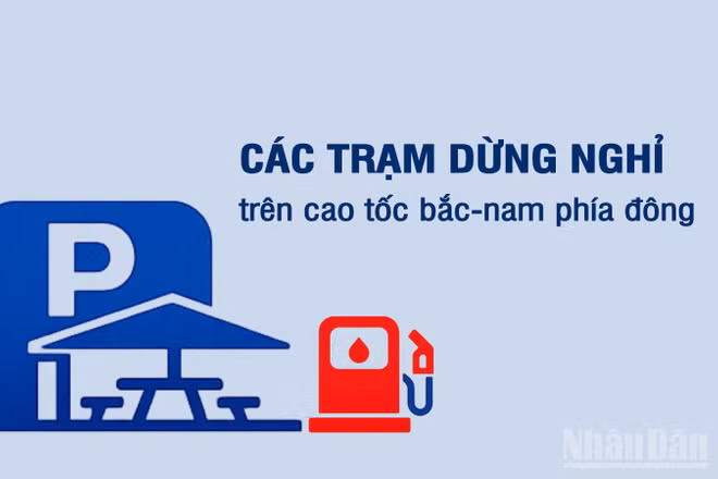 [Infographic] Các trạm dừng nghỉ trên cao tốc bắc-nam phía đông phục vụ dịp nghỉ lễ 30/4 và 1/5