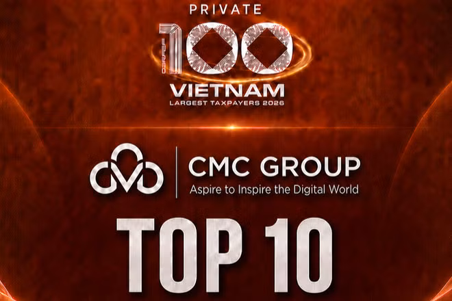CMC lọt Top 10 doanh nghiệp Công nghệ-Viễn thông có mức nộp ngân sách lớn nhất, theo công bố của CafeF. (Ảnh: CMC)