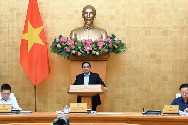Thủ tướng Phạm Minh Chính chủ trì Phiên họp Chính phủ chuyên đề xây dựng pháp luật tháng 9/2025. (Ảnh: Trần Hải)