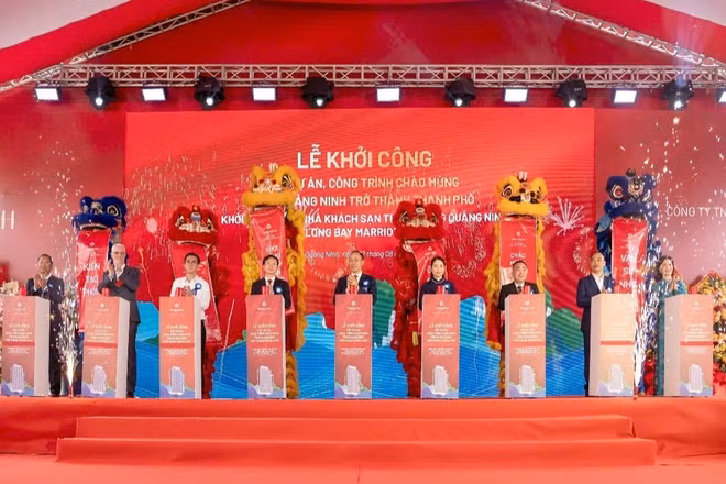 Khởi công Ha Long Bay Marriott Hotel trong thời khắc Quảng Ninh trở thành thành phố. (Ảnh: Công ty TNHH Dược - Vật tư Y tế Hòn Gai)