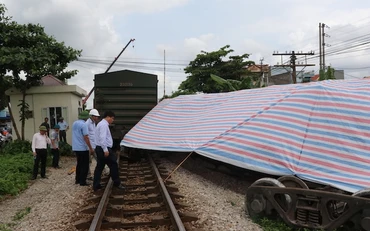 Đoạn đường sắt chứng kiến vụ tai nạn từng xảy ra sự cố tàu hàng trật bánh, lật toa làm đường sắt Bắc – Nam tê liệt nhiều giờ vào tháng 5-2019.