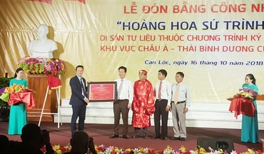 Hà Tĩnh đón bằng công nhận di sản thế giới “Hoàng hoa sứ trình đồ”