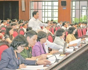 Các Đại biểu QH thảo luận tại hội trường.