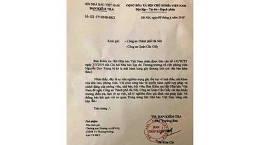 Công văn của Hội Nhà báo Việt Nam.