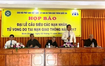 Buổi họp báo thông tin về Đại lễ cầu siêu nạn nhân tử vong do TNGT năm 2017.