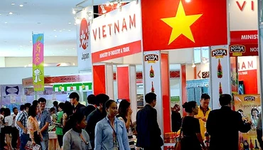 Một gian hàng Việt Nam tại hội chợ.