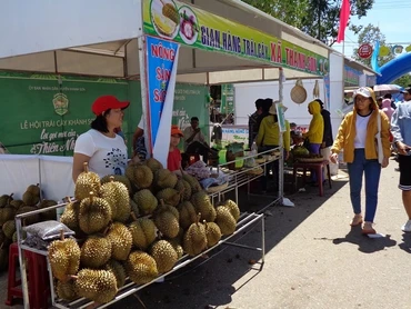 Gian hàng trái cây của xã Thành Sơn, xã xa nhất huyện Khánh Sơn.