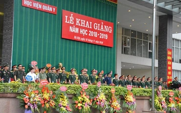 Lễ khai giảng năm học 2018-2019 của Học viện Quân y. Ảnh: Báo Quân đội nhân dân.