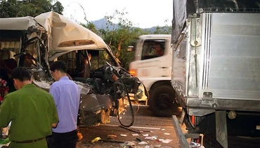 Hiện trường vụ tai nạn giao thông.