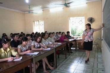 Một giờ học tại Trường Trung cấp Công nghệ và Quản trị Đông Đô (Hà Nội).