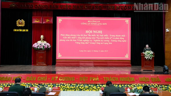 Hội nghị phát động các phong trào thi đua của Công an tỉnh Lạng Sơn.