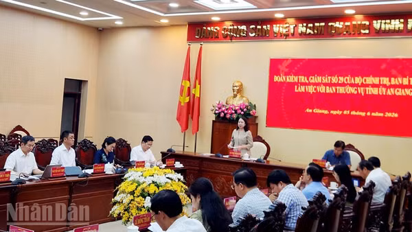 Phó Chủ tịch nước Võ Thị Ánh Xuân phát biểu tại buổi làm việc.