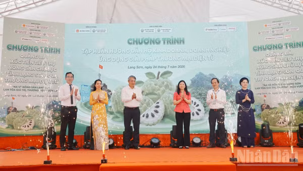 Các đại biểu thực hiện nghi thức khai mạc Chương trình.