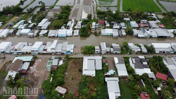 Dự án xây cầu Cạnh Đền nhìn từ trên cao. 