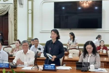 Phó Chủ tịch Ủy ban nhân dân Thành phố Hồ Chí Minh Trần Thị Diệu Thúy phát biểu tại buổi làm việc. 