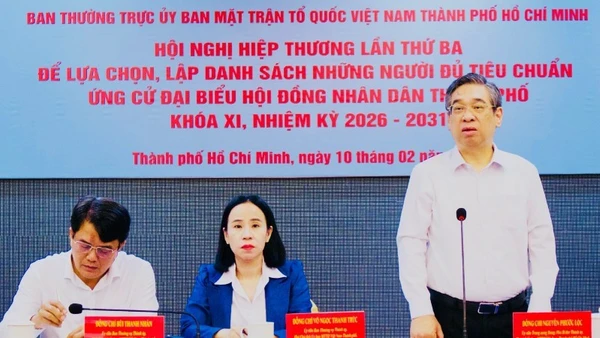 Chiều 10/2, Ban Thường trực Ủy ban Mặt trận Tổ quốc Việt Nam Thành phố Hồ Chí Minh tổ chức Hội nghị Hiệp thương lần thứ ba.