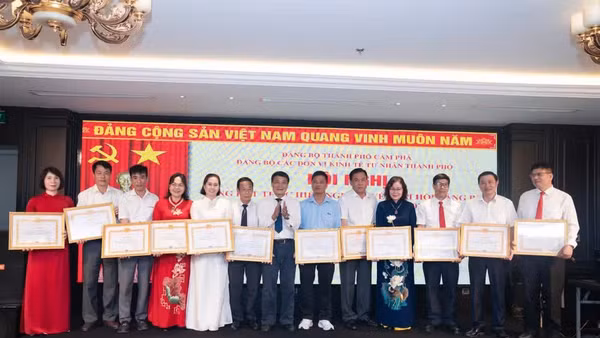 Chi bộ Công ty Cổ phần Tập đoàn phát triển công nghiệp TTP trao tặng giấy khen cho các Đảng viên xuất sắc.